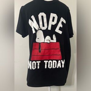 Peanuts Black Tee with Snoopy Graphic